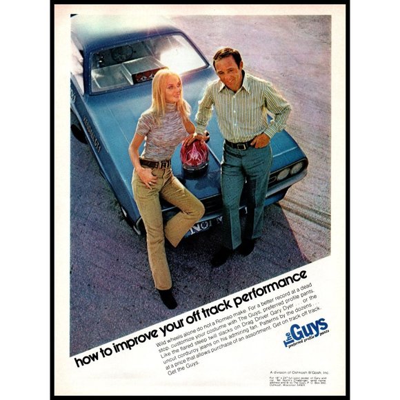 1971 The Guys Preferred Pants Vintage Print Ad Gary Dyer Drag Race Car Wall Art - Picture 1 of 1